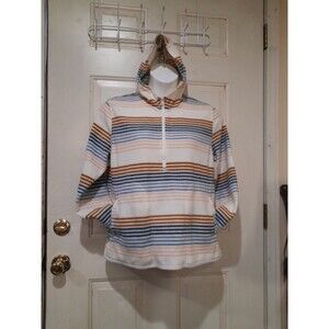 O'Neill Women's Hoodie Long Sleeve Striped Pullover Sz L